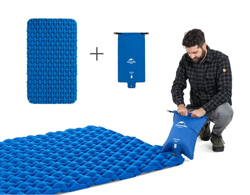 matelas de plage pliable bleu installation