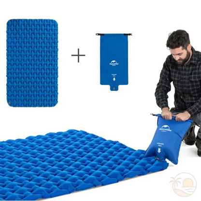 matelas de plage pliable bleu installation