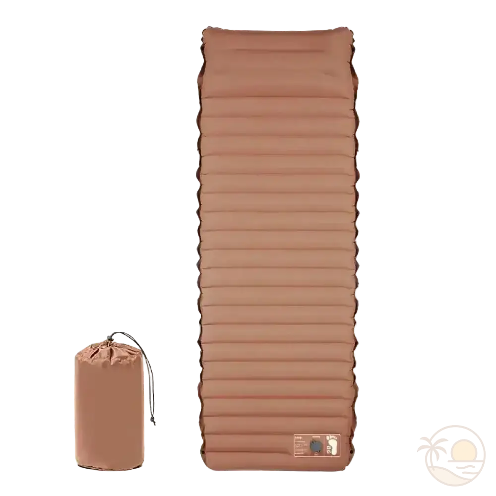 matelas de plage pour galets marron et housse