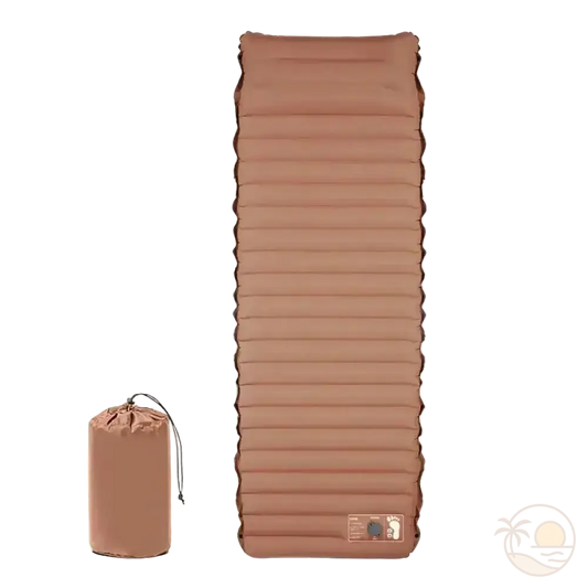 matelas de plage pour galets marron et housse