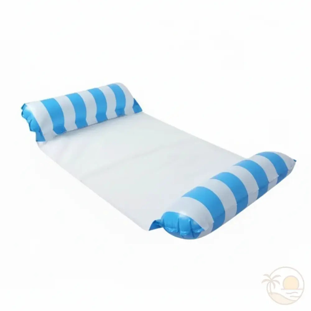 matelas hamac piscine bleu rayures