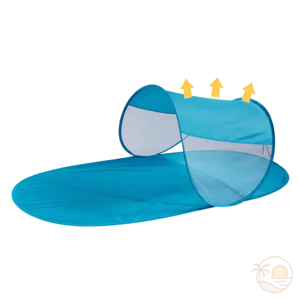 mini tente de plage ouverte rayons