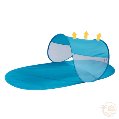 mini tente de plage ouverte rayons