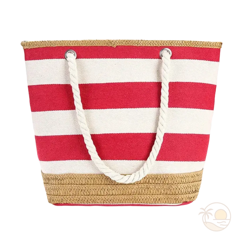 panier de plage avec fermeture rouge