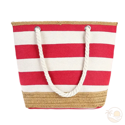 panier de plage avec fermeture rouge