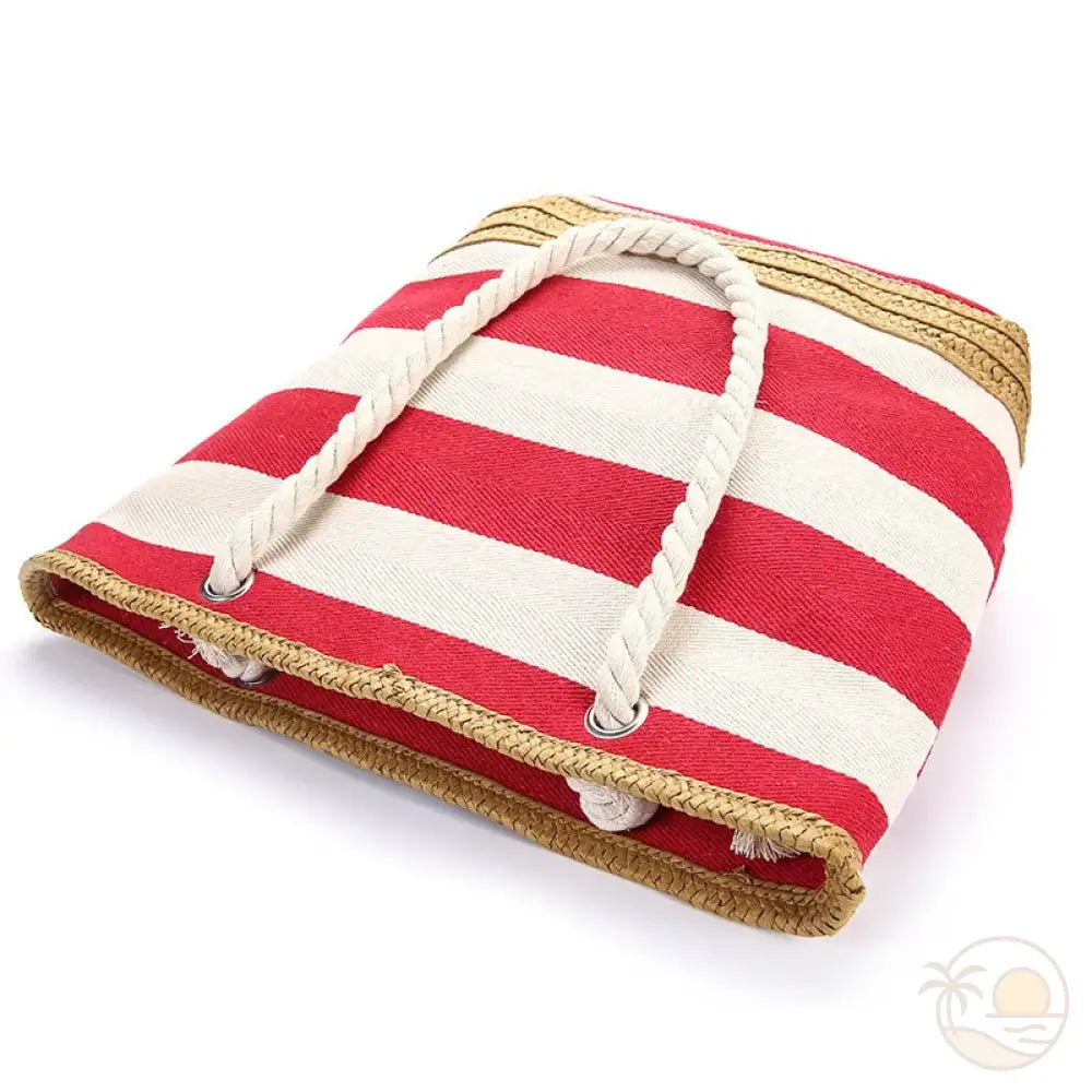 panier de plage avec fermeture rouge plat