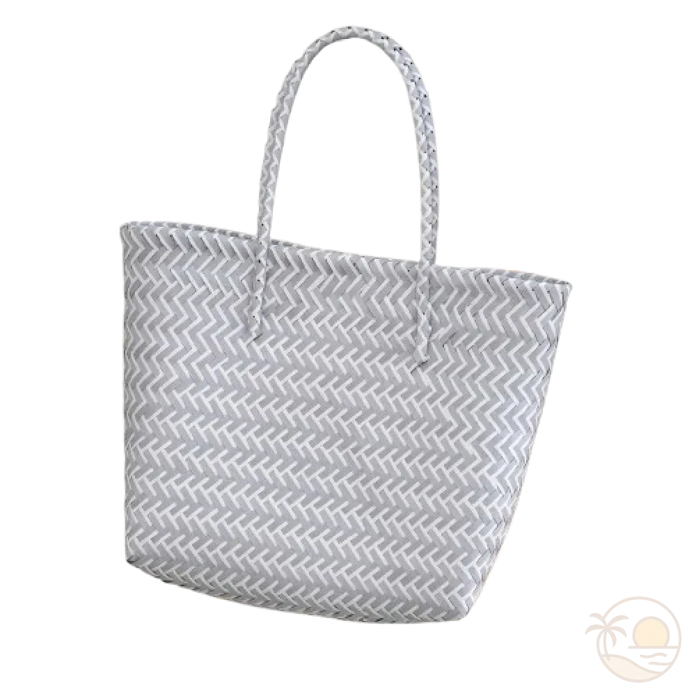 panier de plage en plastique gris clair