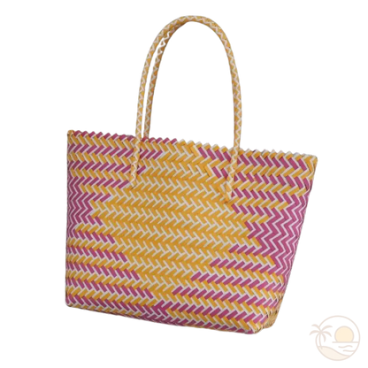 panier de plage en plastique jaune rose