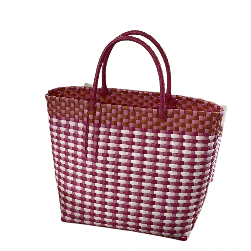 panier de plage rouge blanc