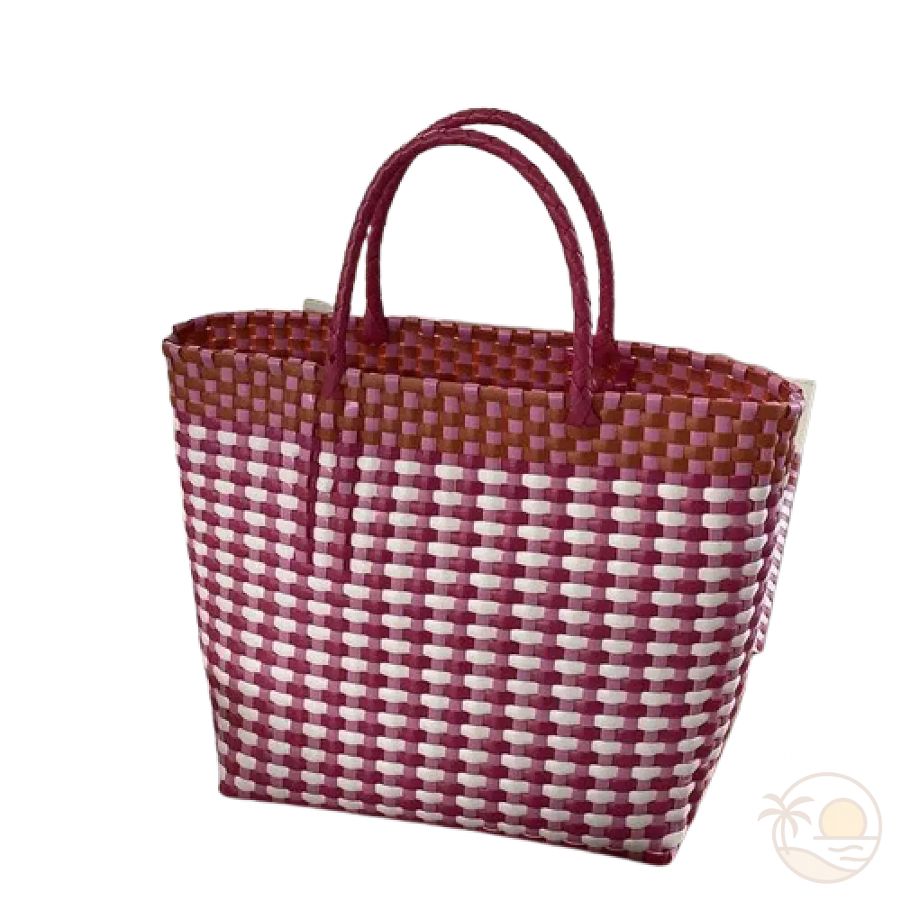 panier de plage rouge blanc