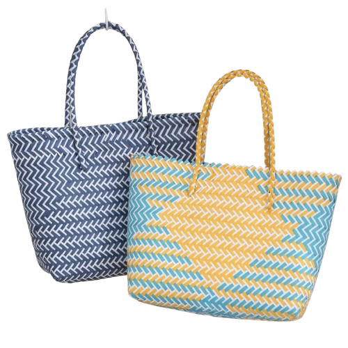 paniers de plage en plastique jaune bleu