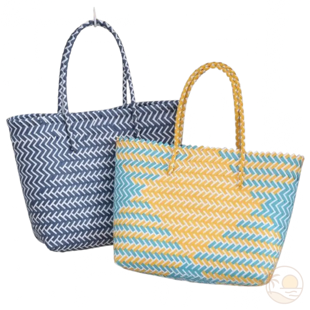 paniers de plage en plastique jaune bleu