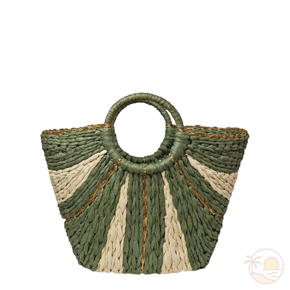 paniers de plage paille vert