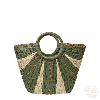 paniers de plage paille vert