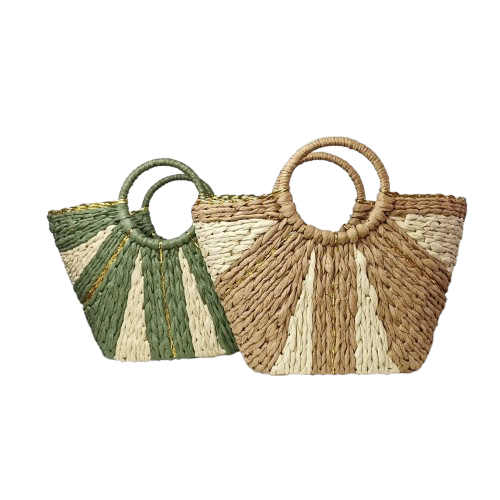 paniers de plage paille vert beige