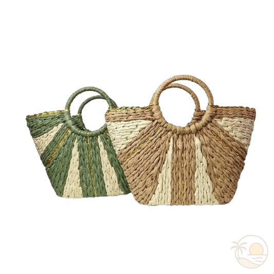 paniers de plage paille vert beige