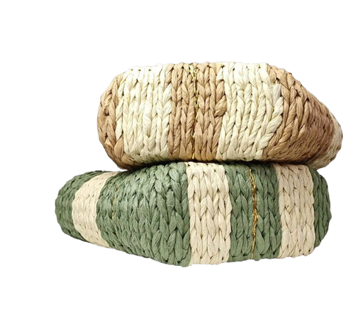 paniers de plage paille vert beige couches