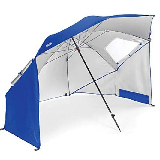 parasol abri de plage bleu