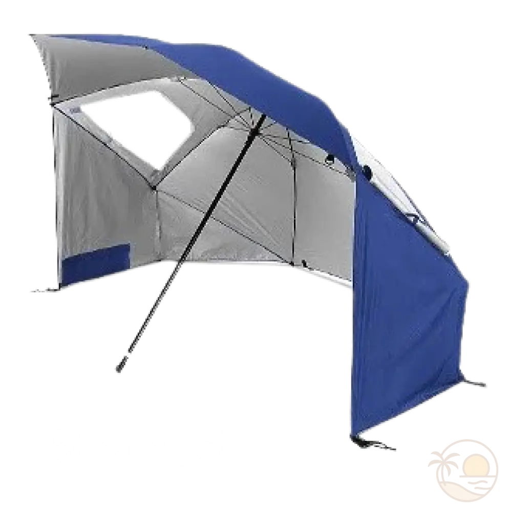 parasol abri de plage bleu 2