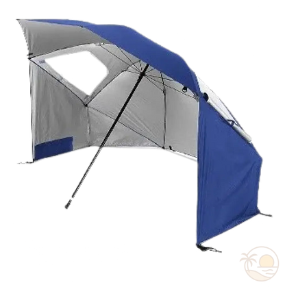 parasol abri de plage bleu 2