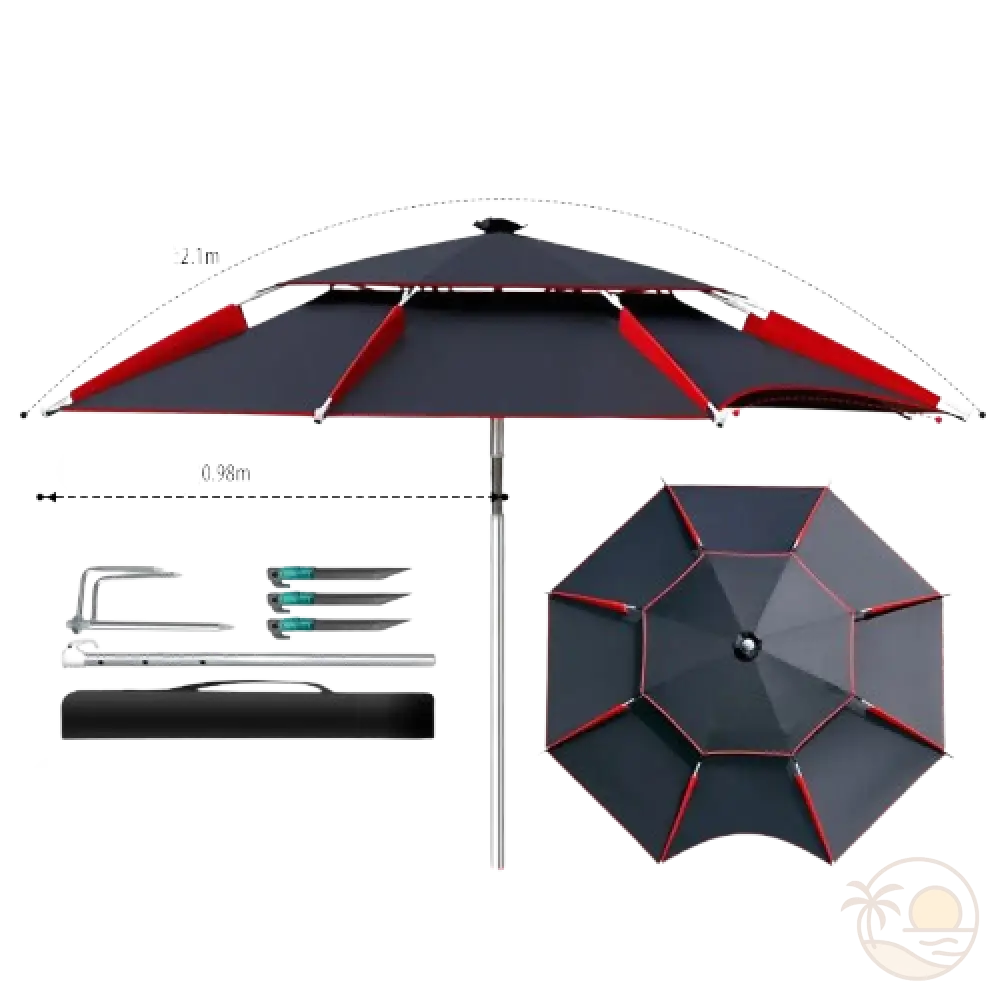 parasol de plage anti vent 2,1m