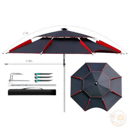 parasol de plage anti vent 2,1m