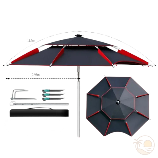 parasol de plage anti vent 2,1m