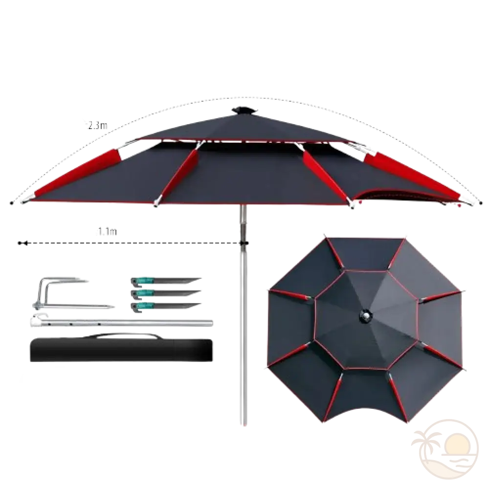parasol de plage anti vent 2,3m