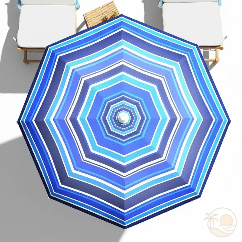 parasol de plage compact ouvert transats