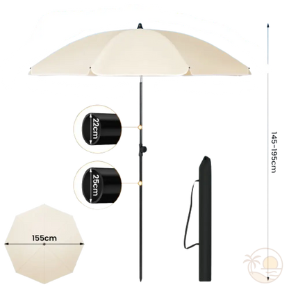 parasol de plage inclinable dimensions