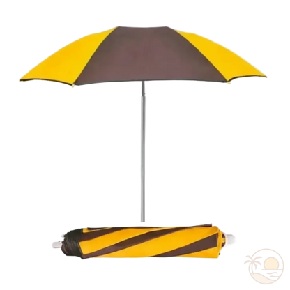 parasol de plage pliable pour valise ouvert ferme