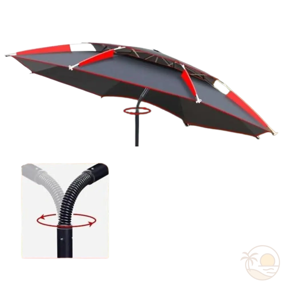 parasol de plage resistant au vent fort inclinaison