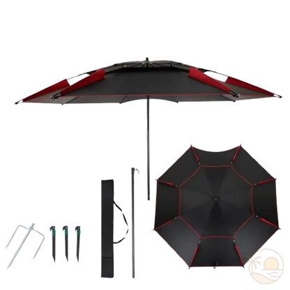 parasol de plage resistant au vent fort noir