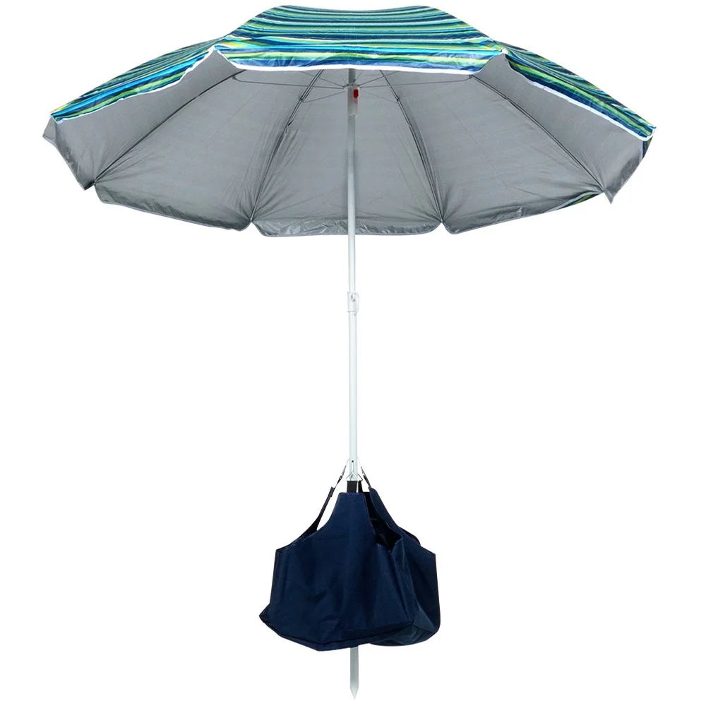 parasol de plage vue avec sac dessous