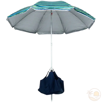 parasol de plage vue avec sac dessous
