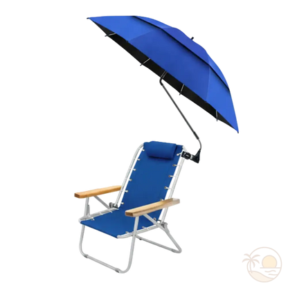 parasol pour chaise de plage bleu marine zoom