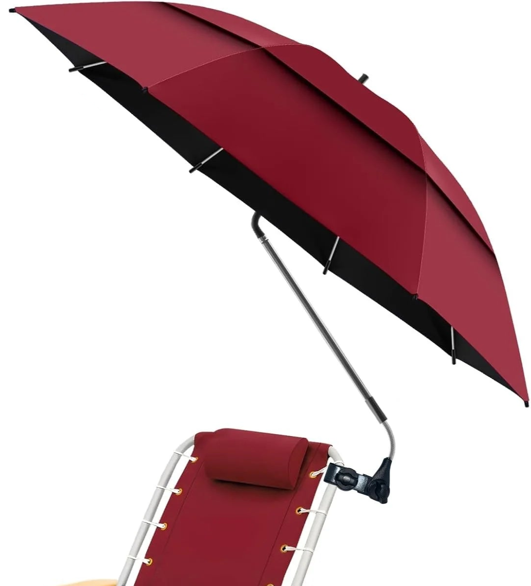 parasol pour chaise de plage rouge