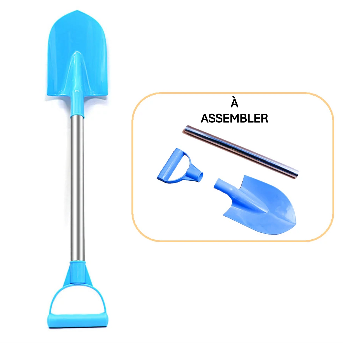 pelle plage metal bleue