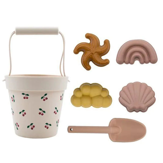 pelle seau plage cerises