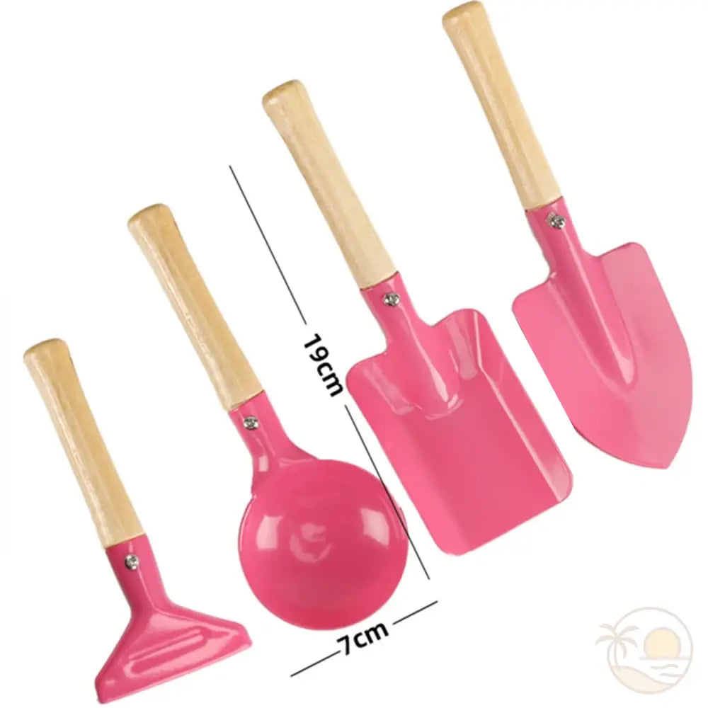 pelles de plage roses