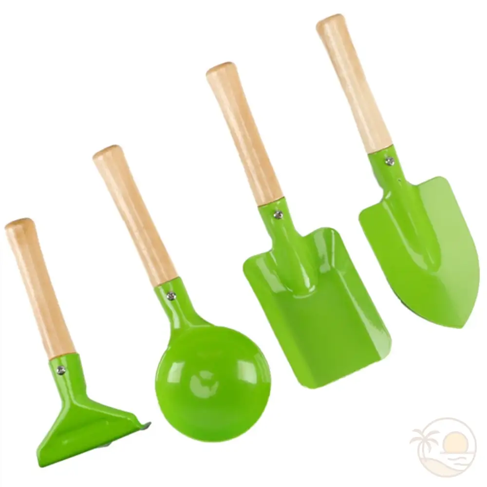 pelles de plage vertes