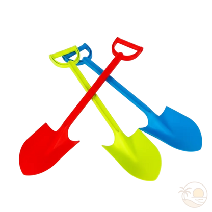 pelles plastique plage rouge vert bleu
