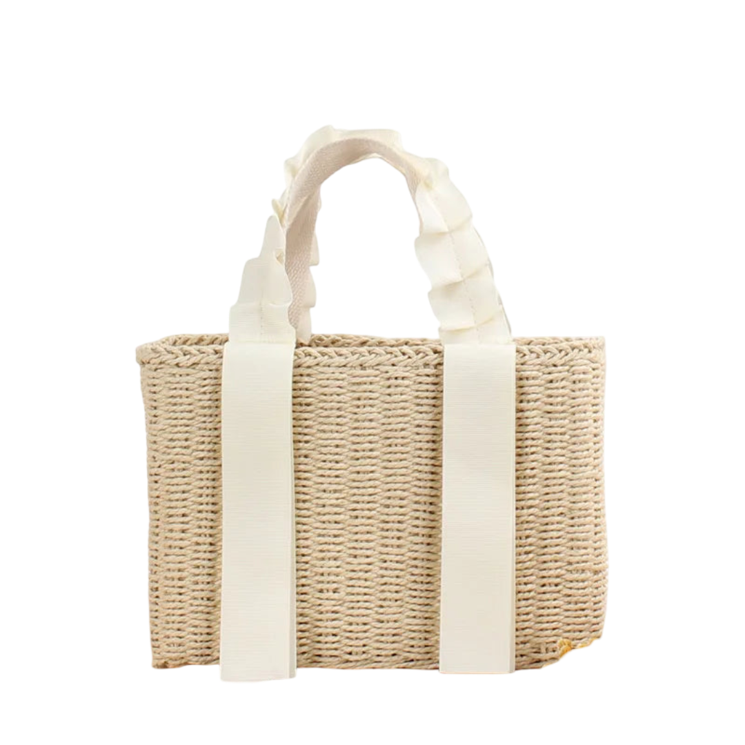 petit panier de plage blanc