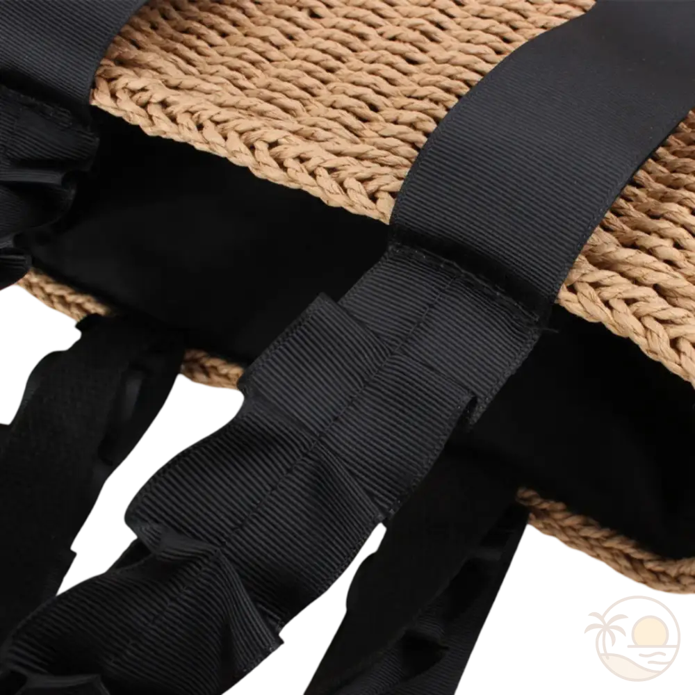 petit panier de plage noir anses