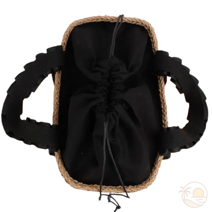 petit panier de plage noir interieur