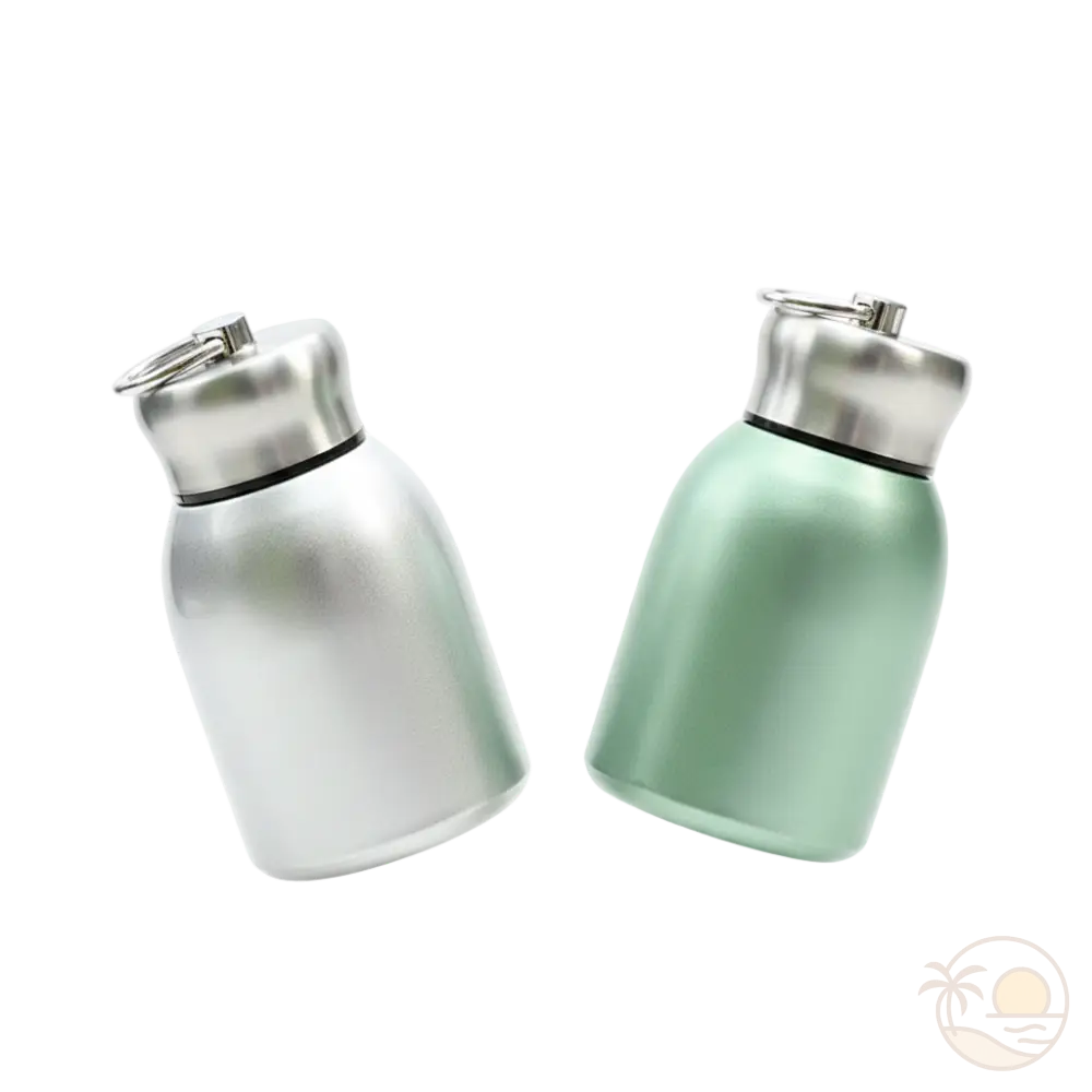 petites gourdes isothermes argent vert