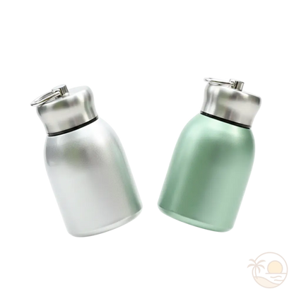 petites gourdes isothermes argent vert