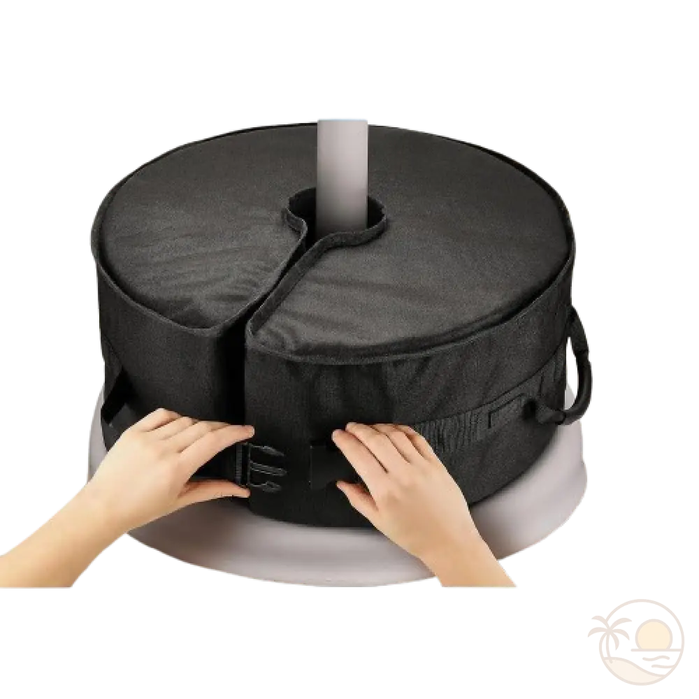 pied pour parasol de plage installe