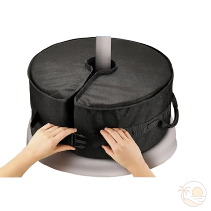 pied pour parasol de plage installe