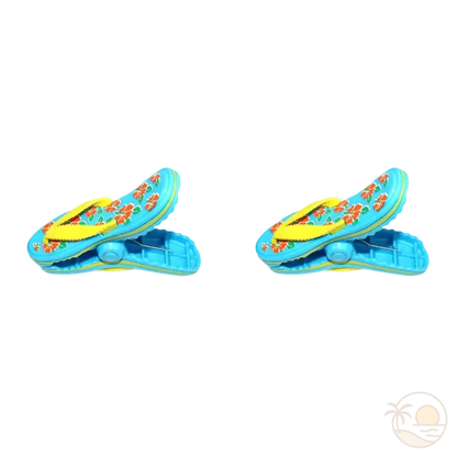 pinces serviette de plage tongs